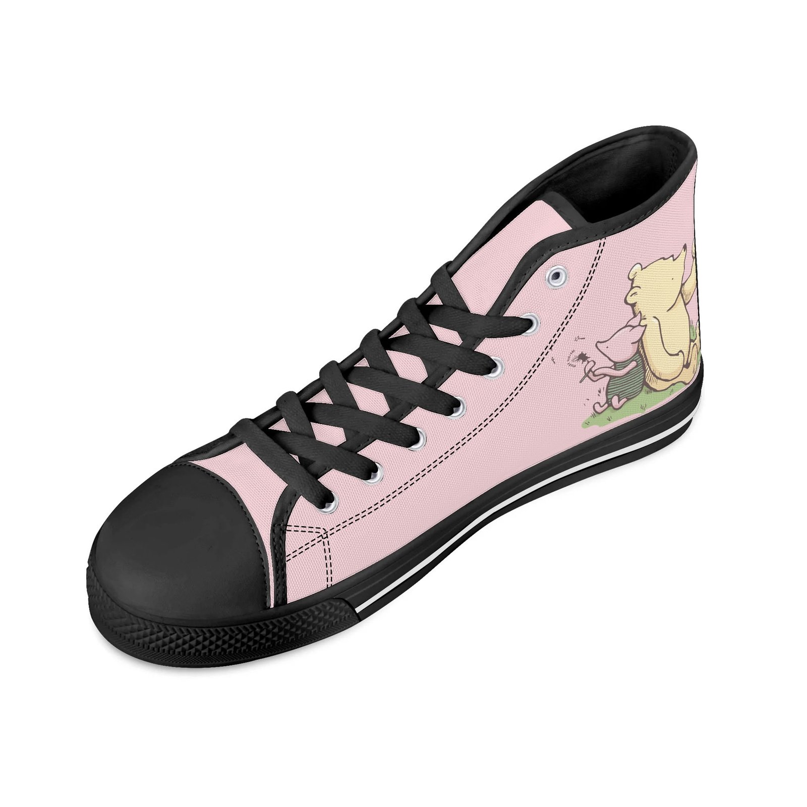 Women’s High Top Winnie the Pooh Shoes | Winnie the Pooh and Piglet Pink High Top Shoes - Image 10