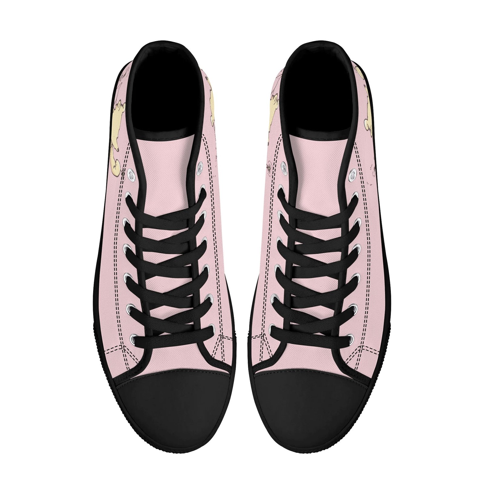 Women’s High Top Winnie the Pooh Shoes | Winnie the Pooh and Piglet Pink High Top Shoes - Image 2