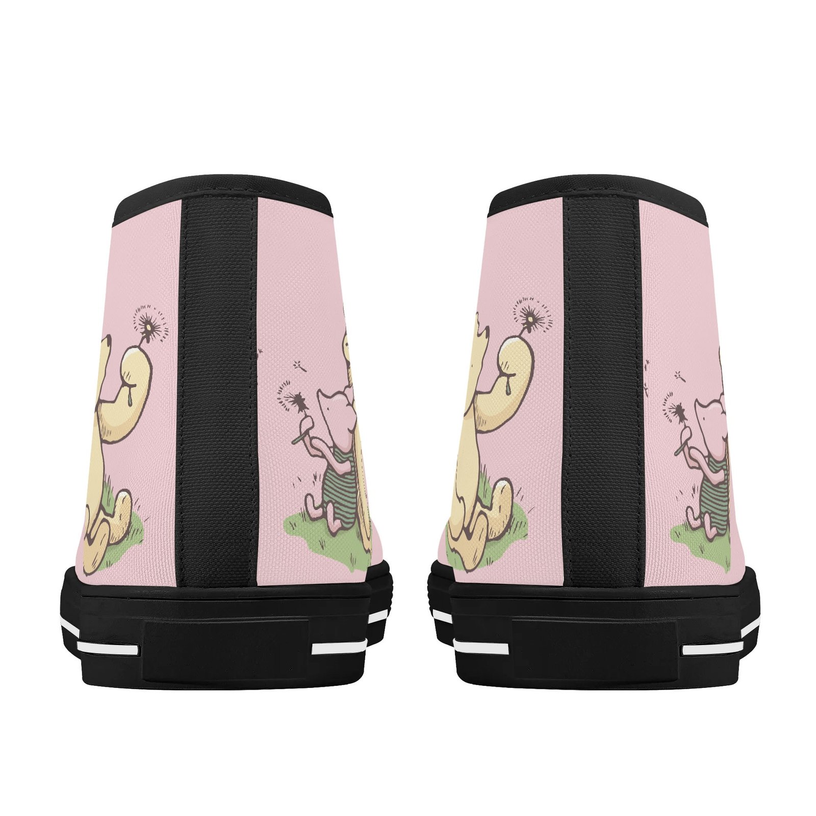 Women’s High Top Winnie the Pooh Shoes | Winnie the Pooh and Piglet Pink High Top Shoes - Image 3