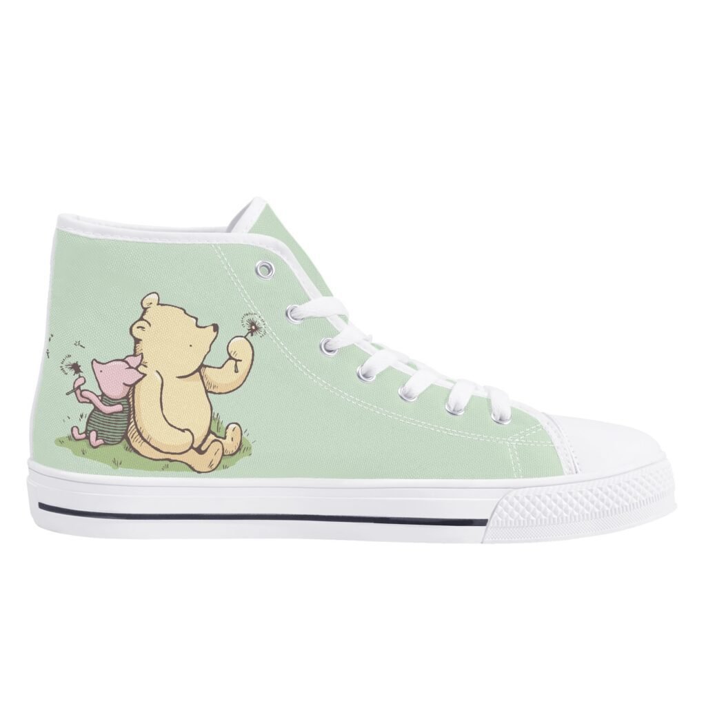 Women’s High Top Winnie the Pooh Shoes | Winnie the Pooh and Piglet Green High Top Shoes