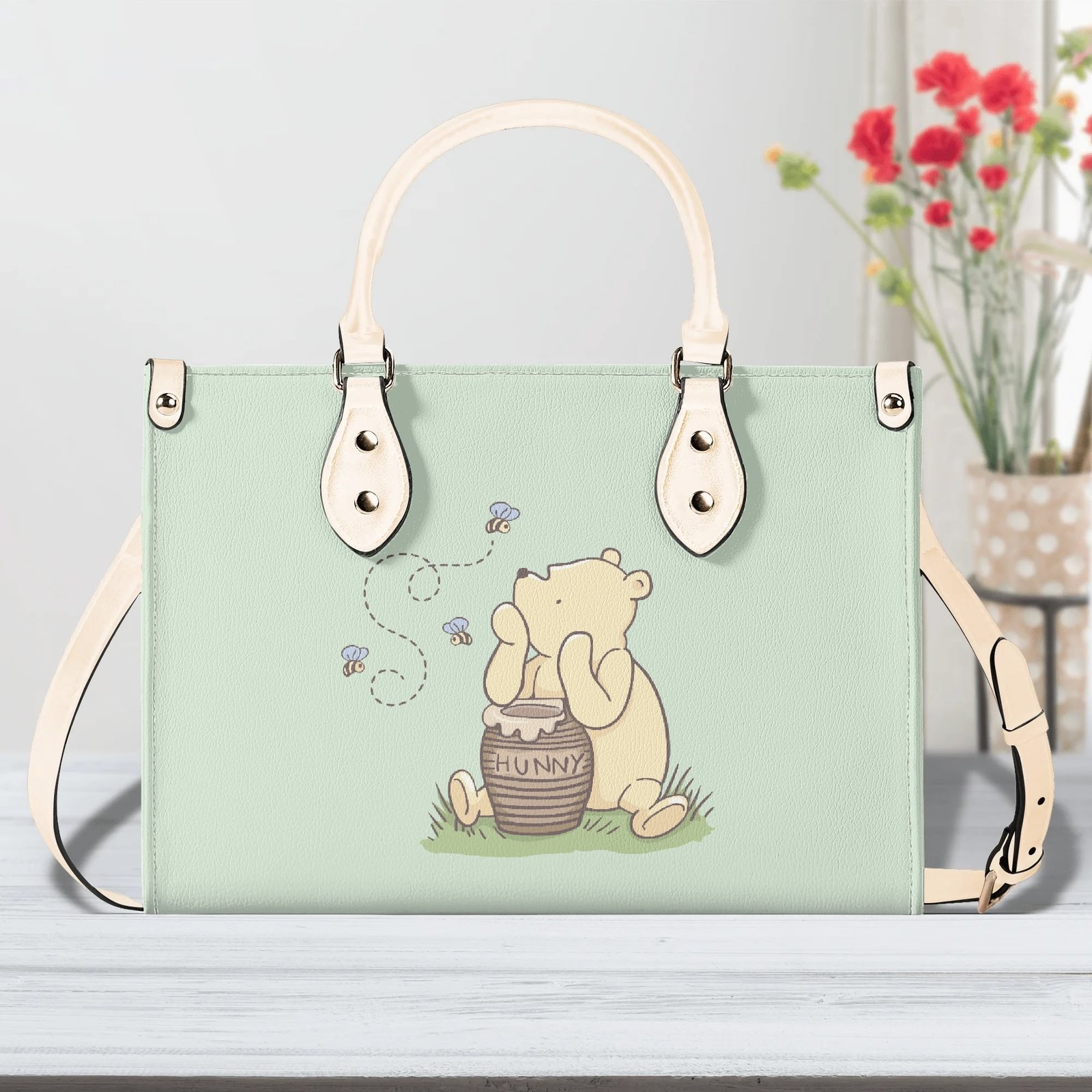 Green Winnie the Pooh Handbag in Vegan Leather - Image 3