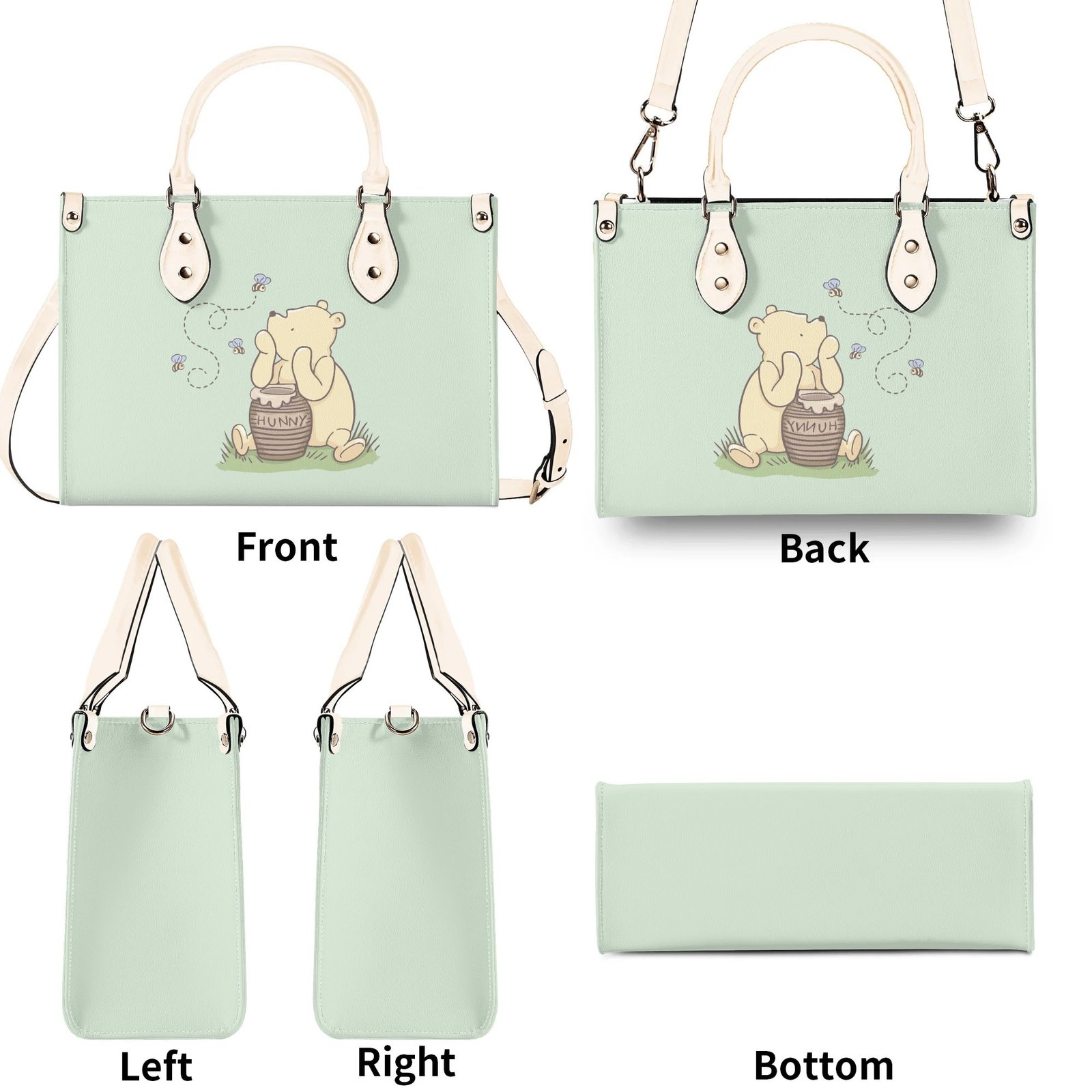 Green Winnie the Pooh Handbag in Vegan Leather - Image 7