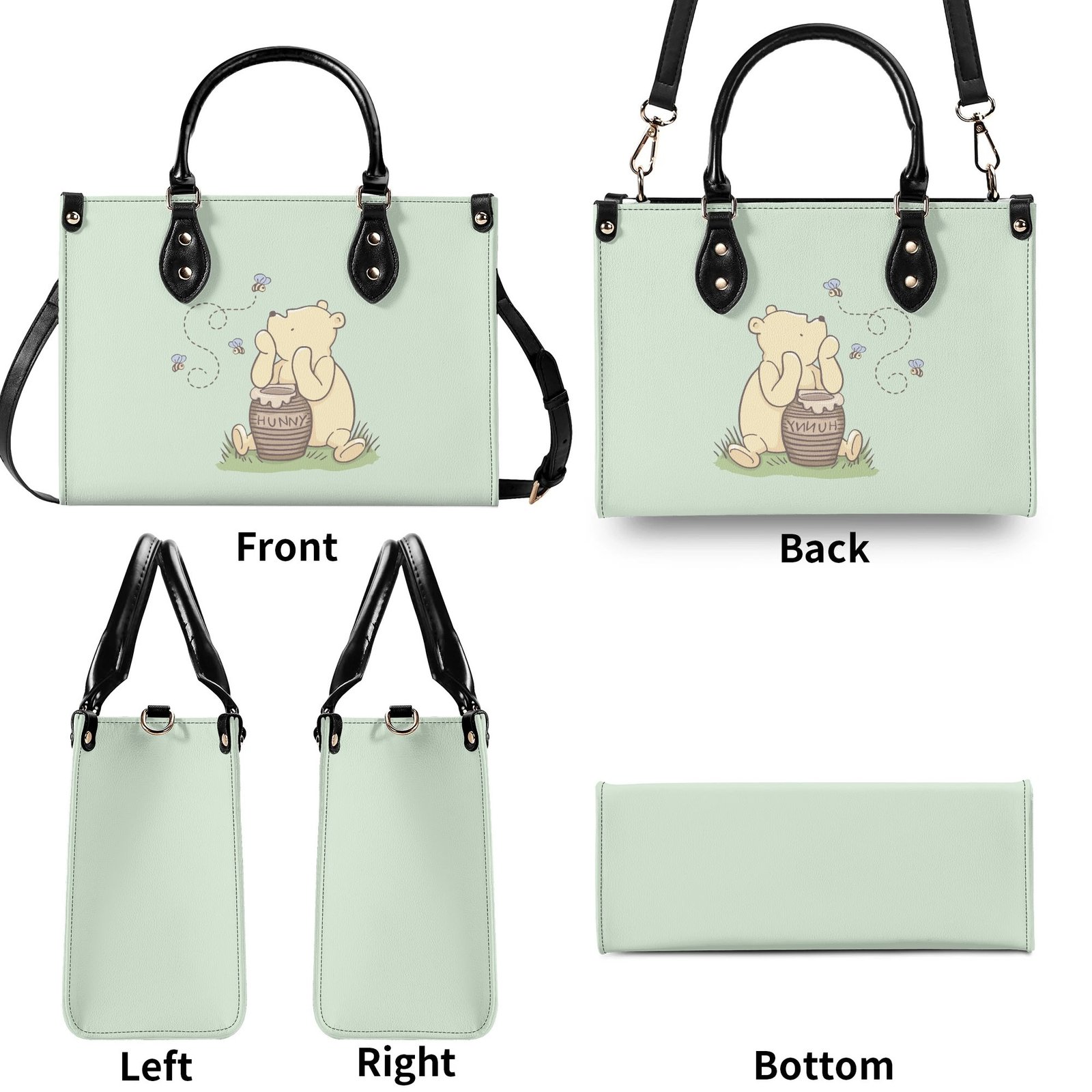 Green Winnie the Pooh Handbag in Vegan Leather - Image 19