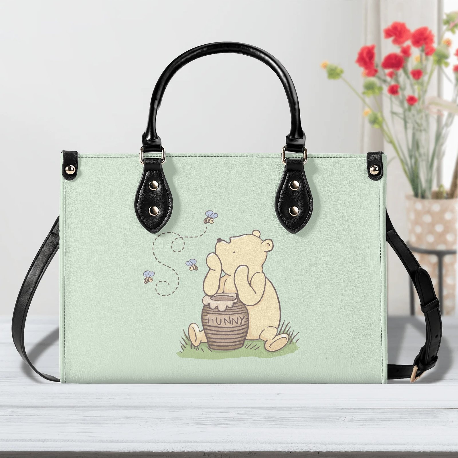 Green Winnie the Pooh Handbag in Vegan Leather - Image 12