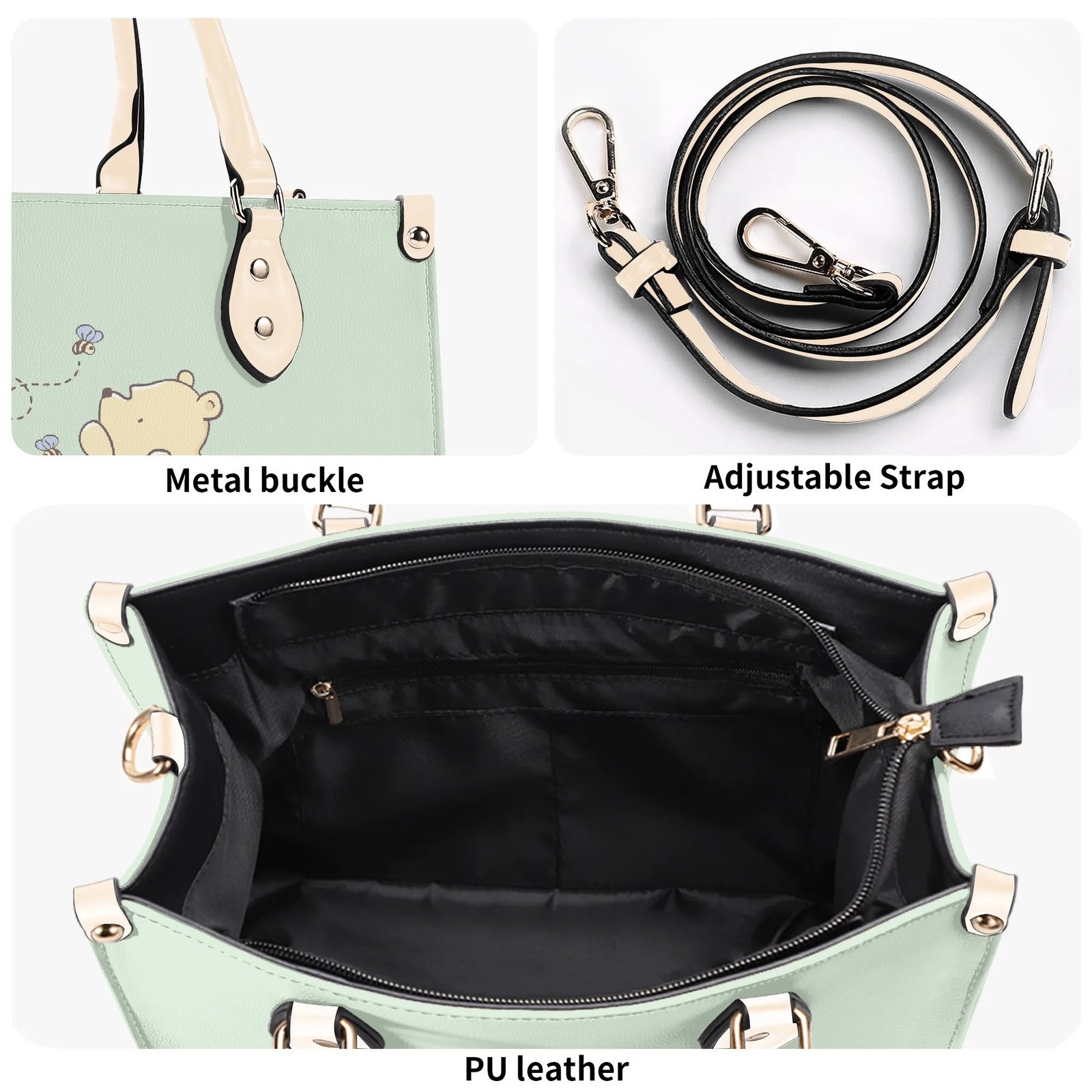 Green Winnie the Pooh Handbag in Vegan Leather - Image 9