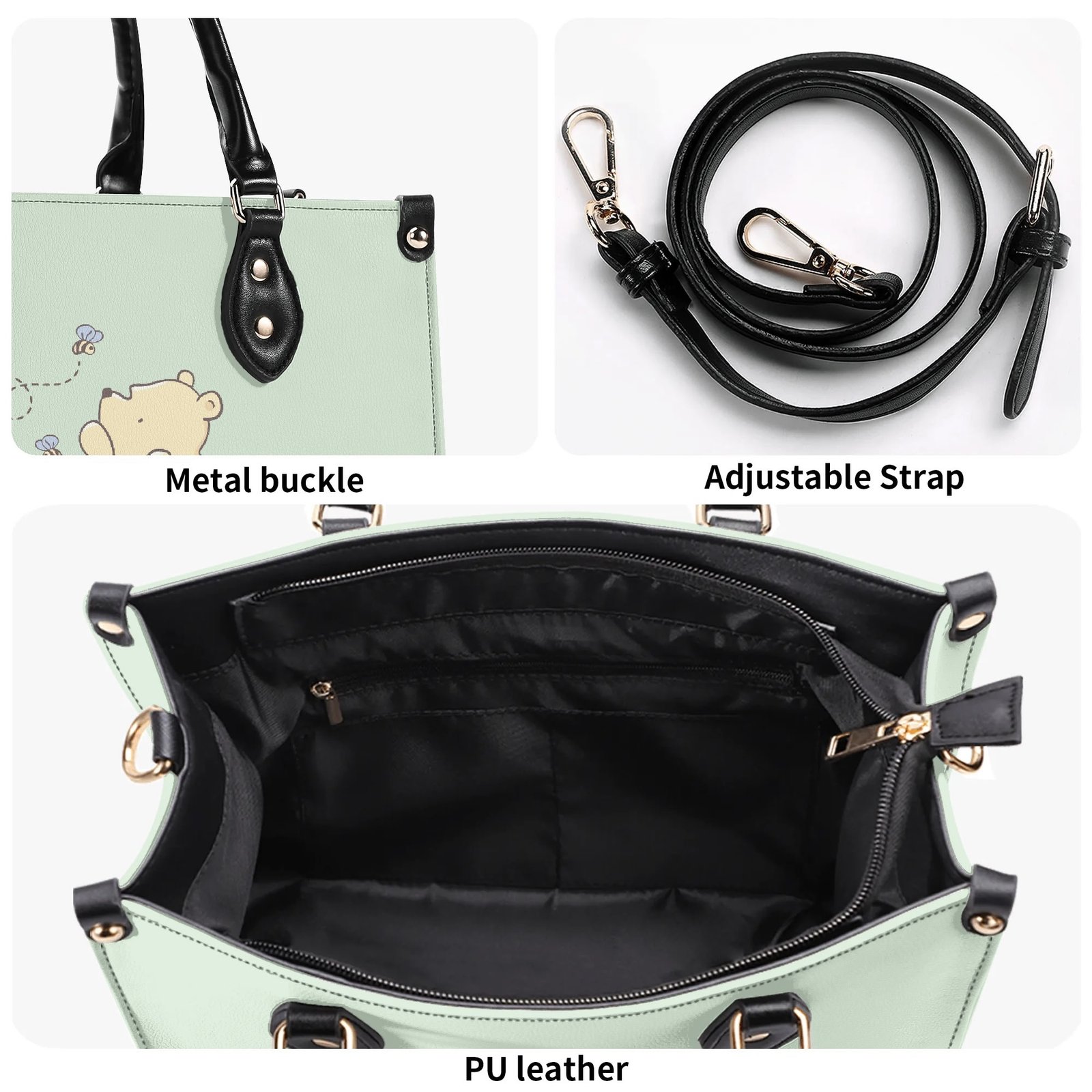 Green Winnie the Pooh Handbag in Vegan Leather - Image 21