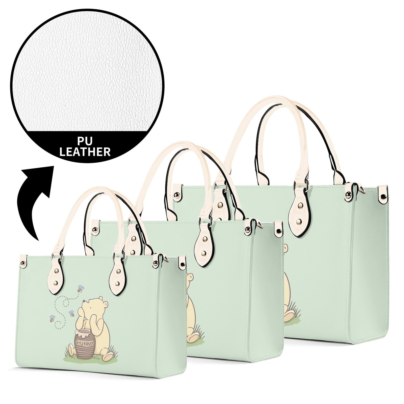 Green Winnie the Pooh Handbag in Vegan Leather - Image 11