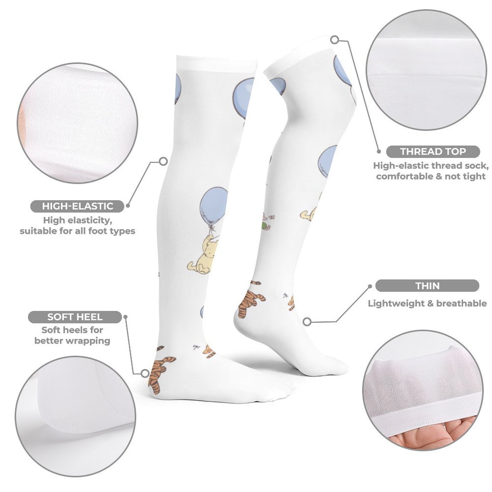 Winnie the Pooh Balloon Thigh High Stockings - Image 2