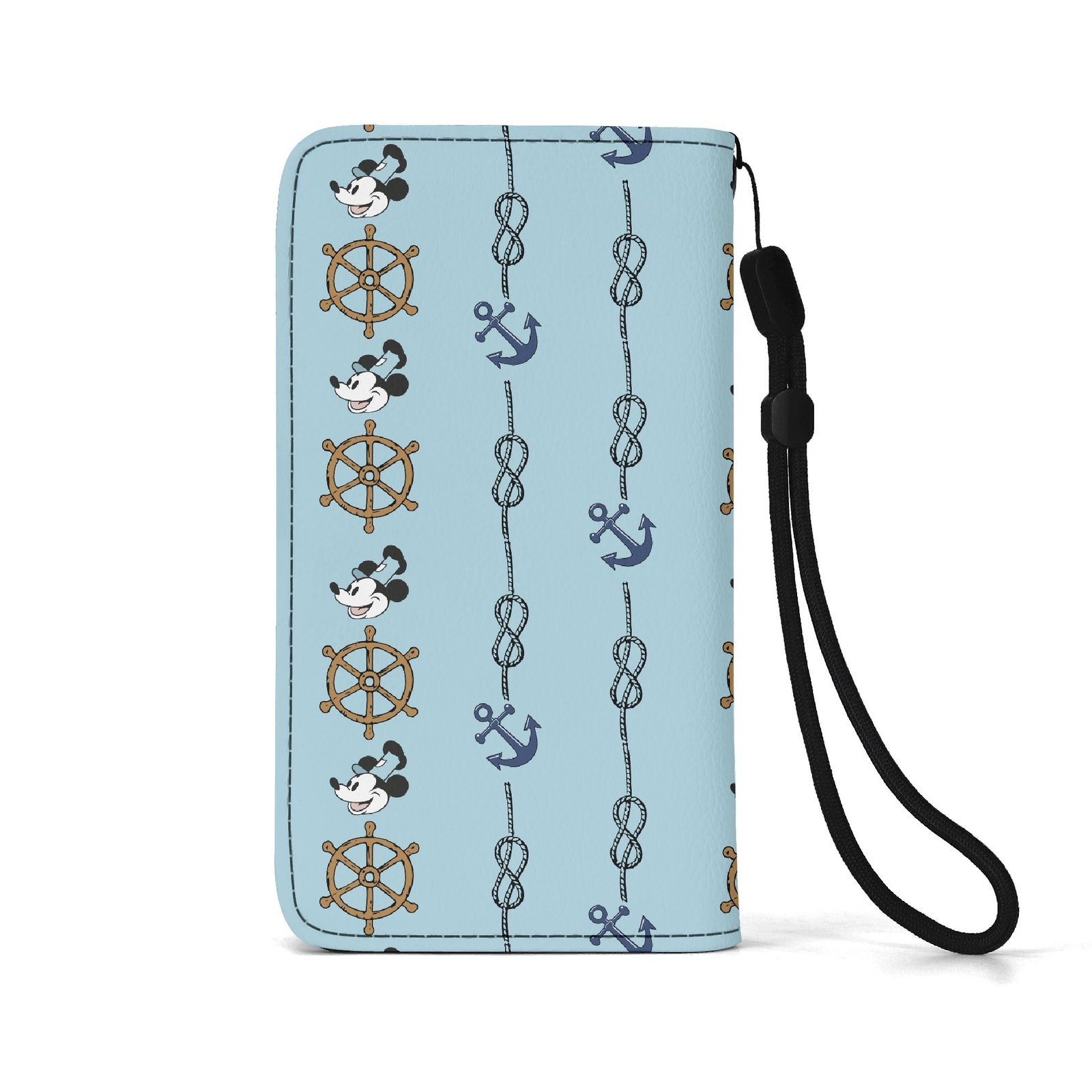 Mickey Mouse Helms and Anchors Brown Phone Flip Case Steamboat Willie Phone Wallet - Image 3