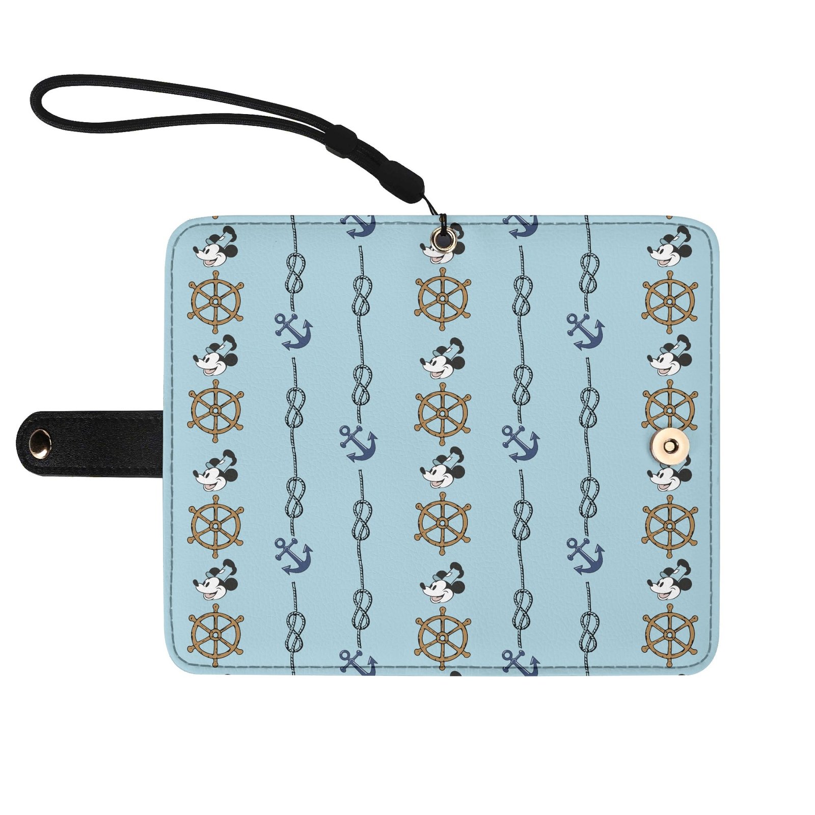 Mickey Mouse Helms and Anchors Brown Phone Flip Case Steamboat Willie Phone Wallet - Image 5