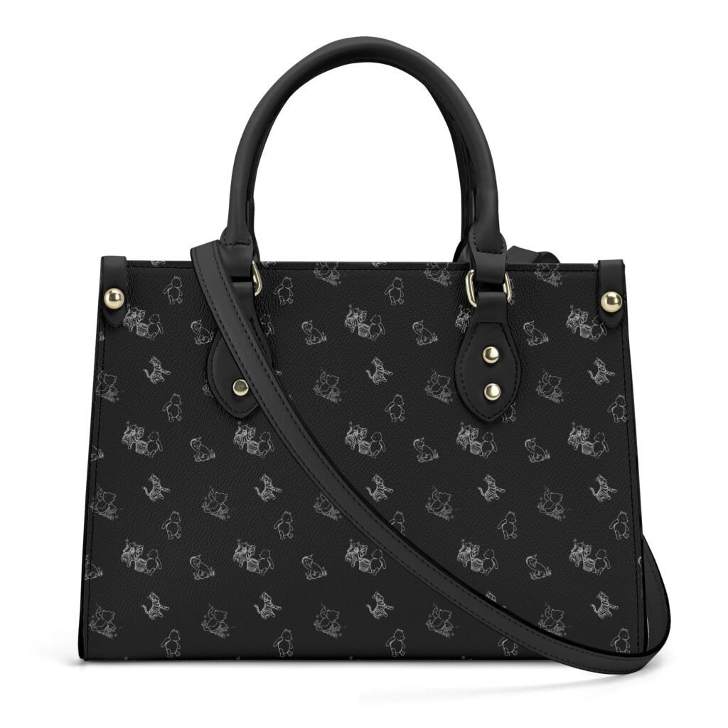 Black Winnie the Pooh Handbag in Vegan Leather