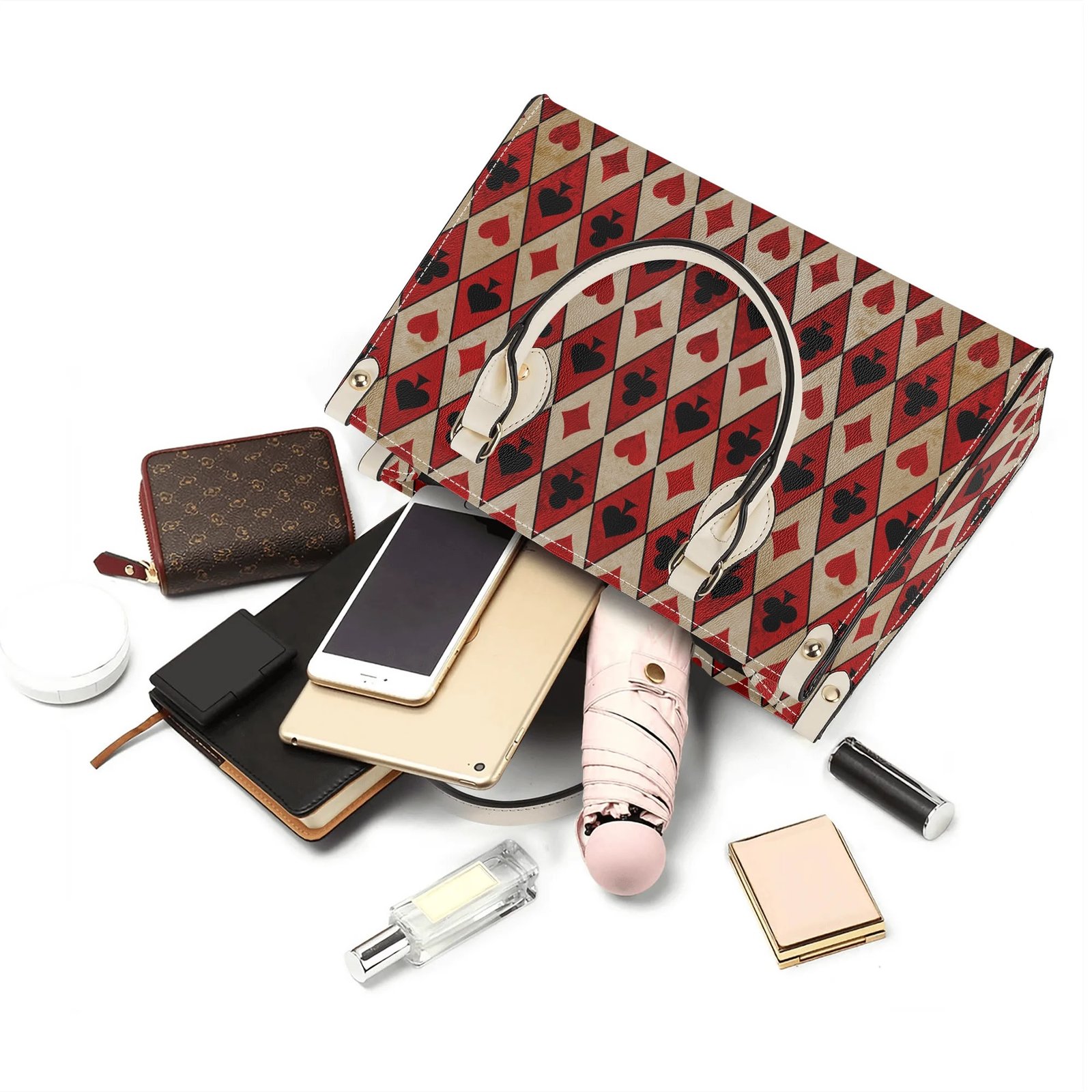 Playing Cards Handbag With Crossbody Strap in Vegan Leather - Image 16