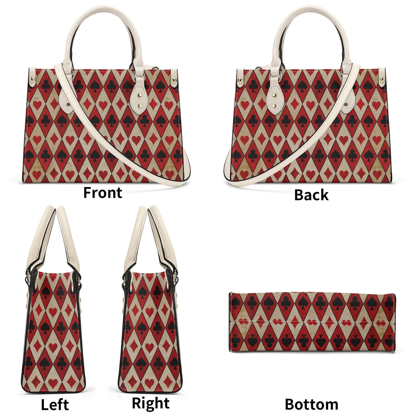 Playing Cards Handbag With Crossbody Strap in Vegan Leather - Image 18