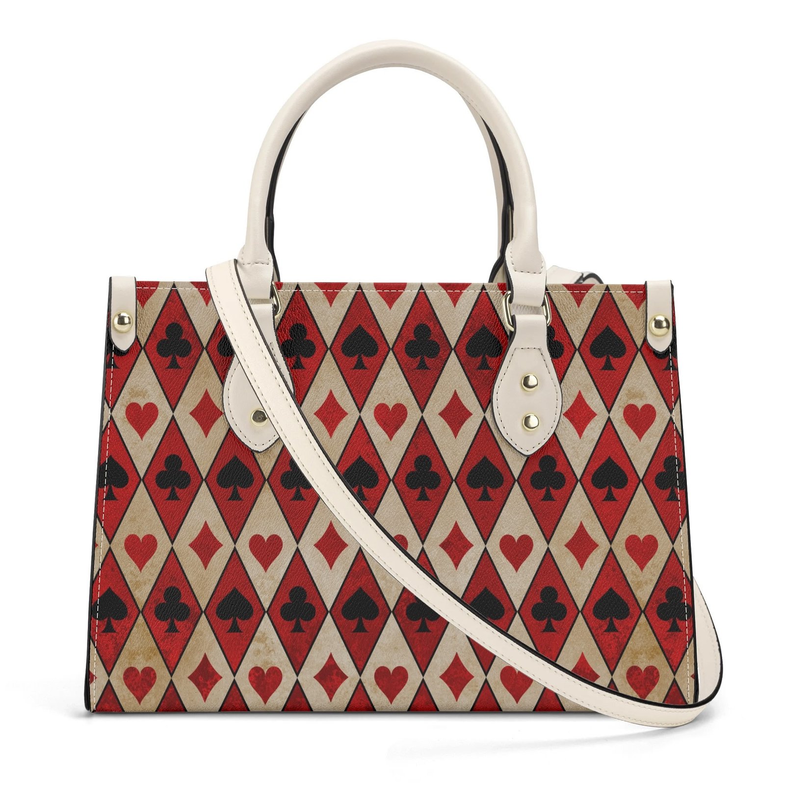 Playing Cards Handbag With Crossbody Strap in Vegan Leather - Image 10