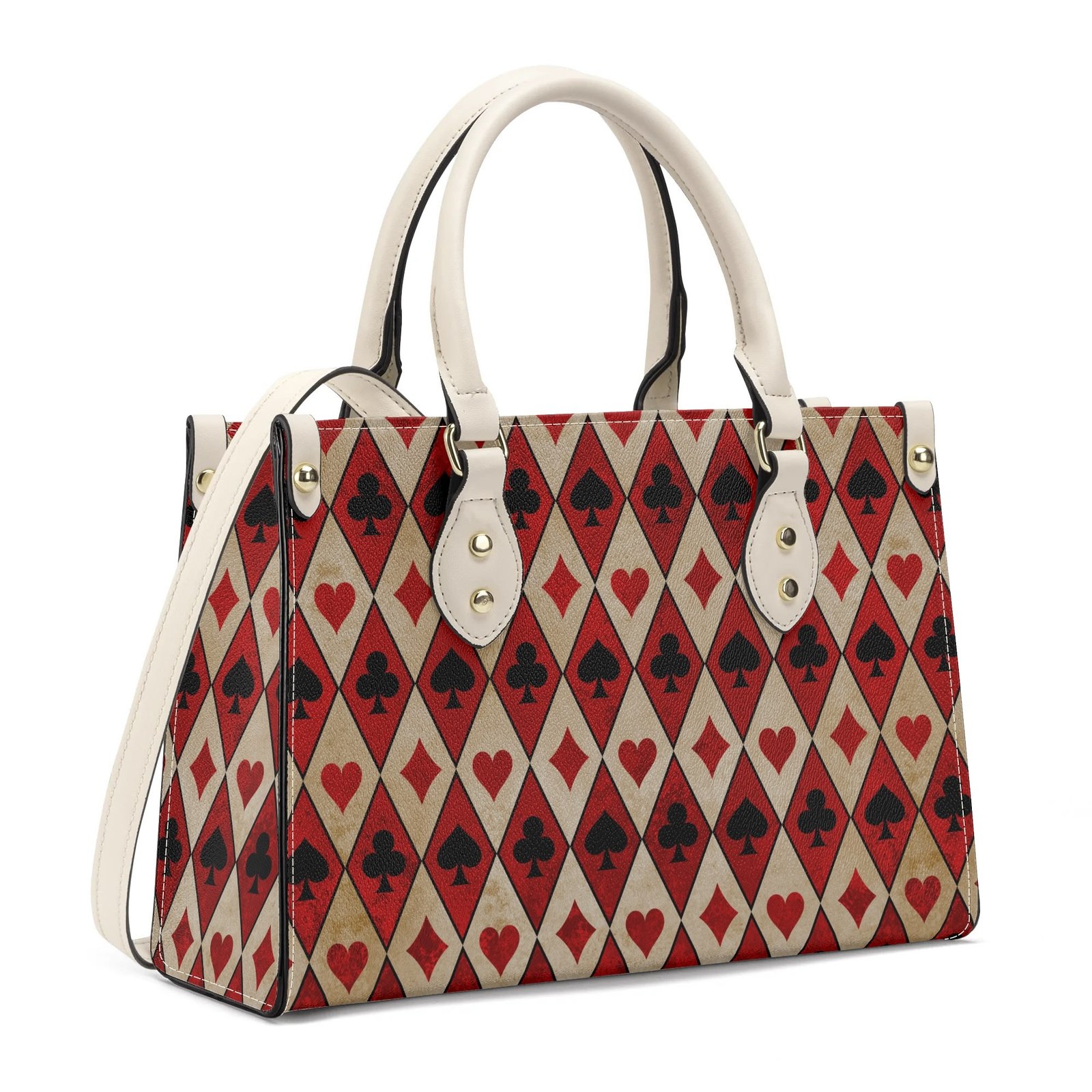 Playing Cards Handbag With Crossbody Strap in Vegan Leather - Image 11
