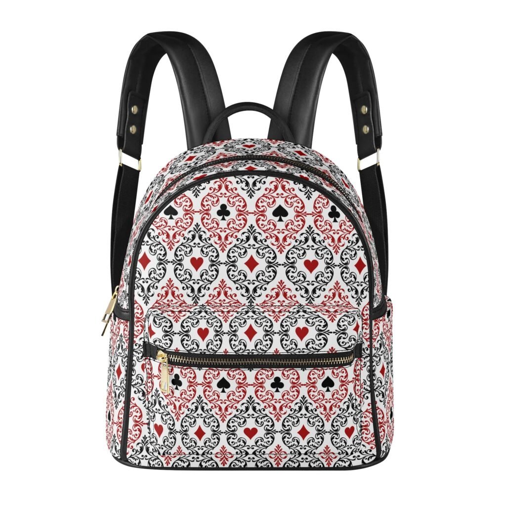 Playing Cards Vegan Leather Mini Backpack