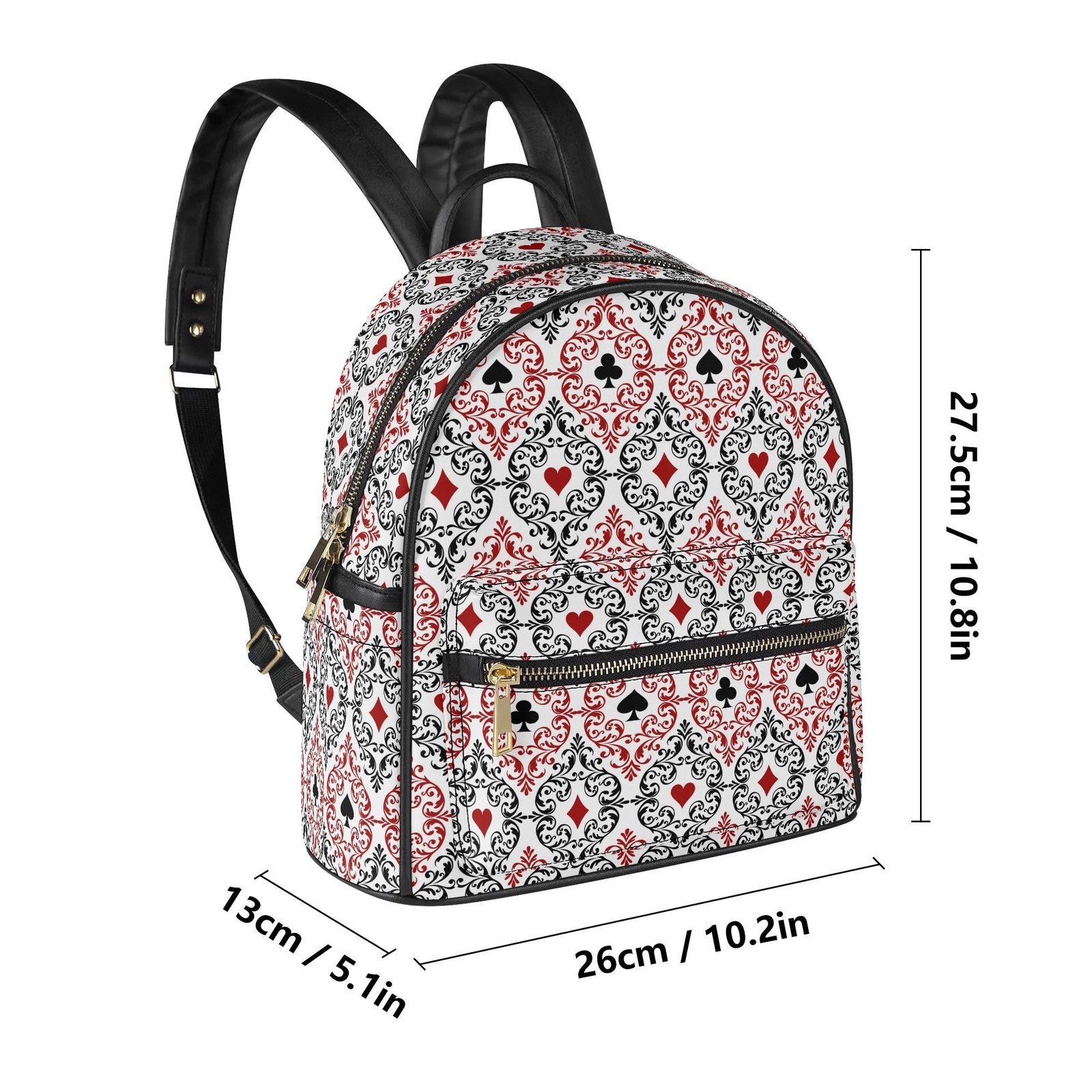 Playing Cards Vegan Leather Mini Backpack - Image 6