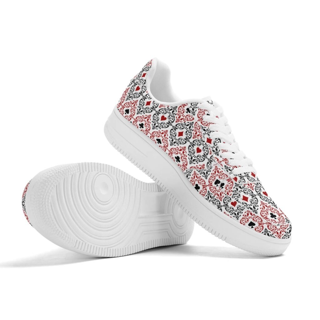 Alice in Wonderland Shoes Women's Card Suit Faux Leather Sneakers