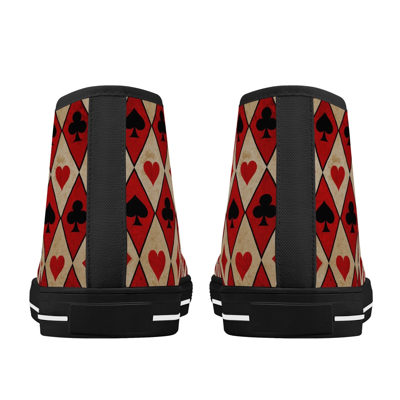 Women's Red Playing Card High Top Shoes - Image 3