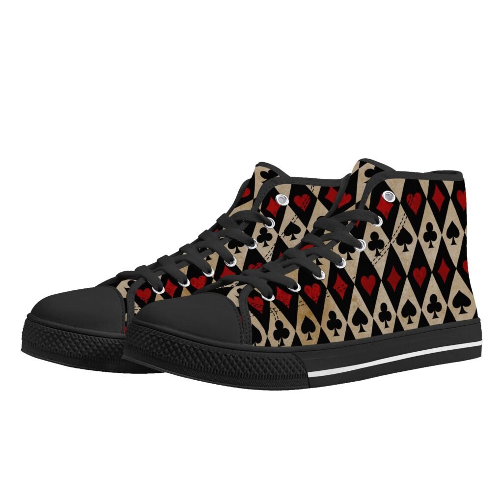Women's Playing Card High Top Shoes