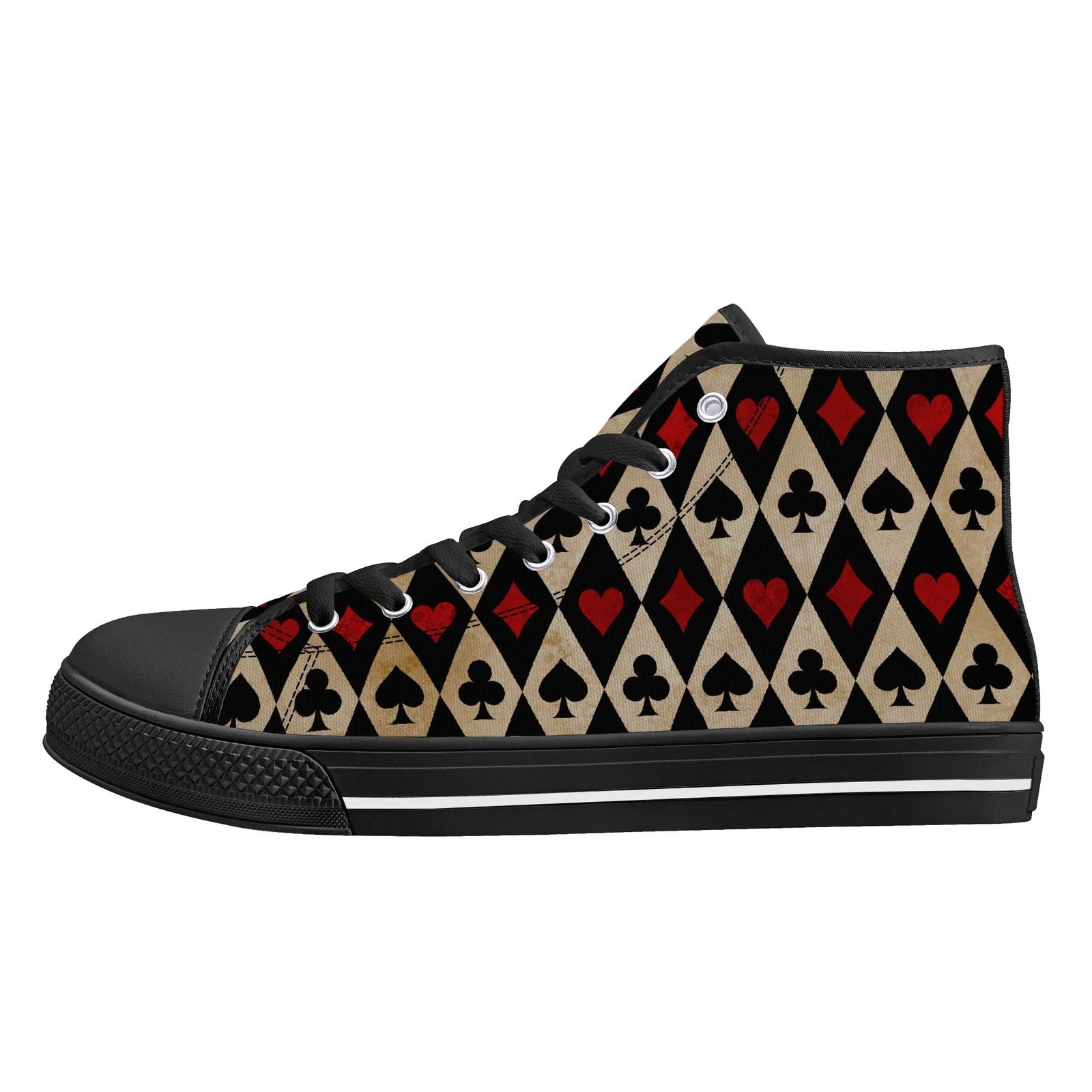 Women's Playing Card High Top Shoes - Image 5