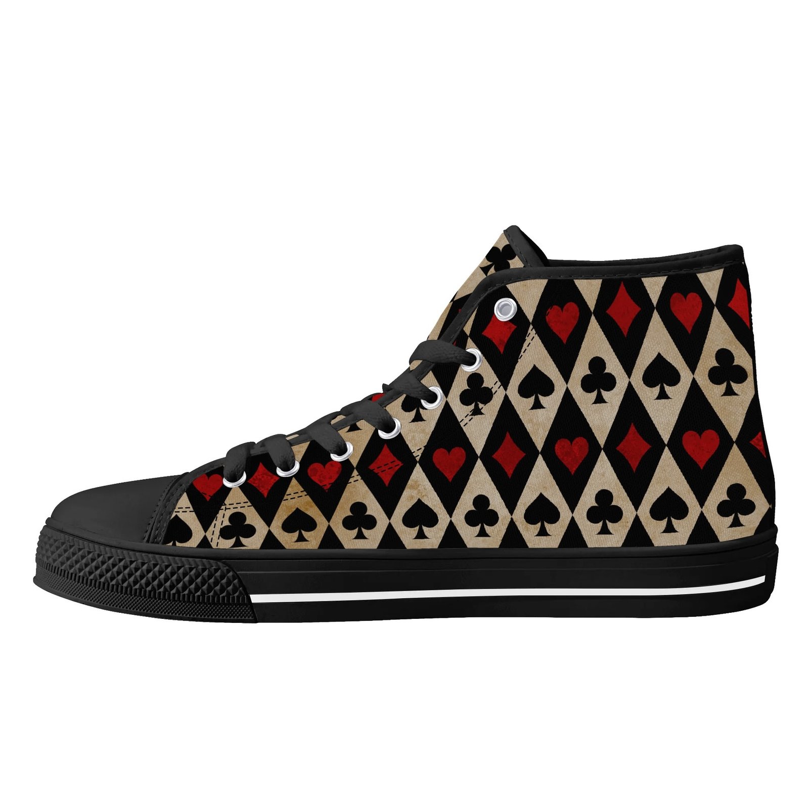 Women's Playing Card High Top Shoes - Image 7