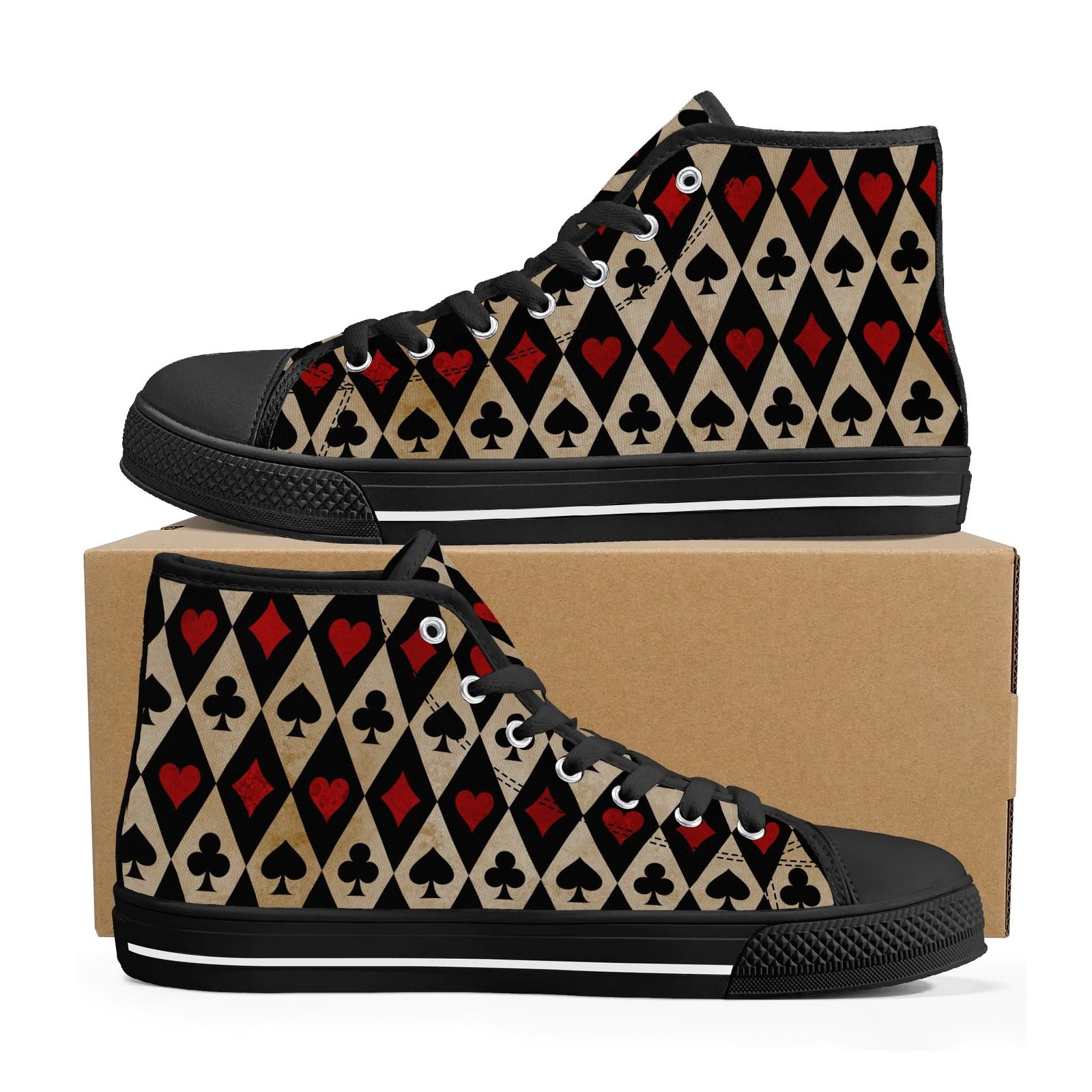 Women's Playing Card High Top Shoes - Image 9