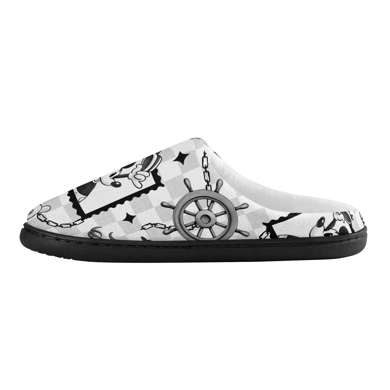 Steamboat Willie Slippers in Black and White - Image 6