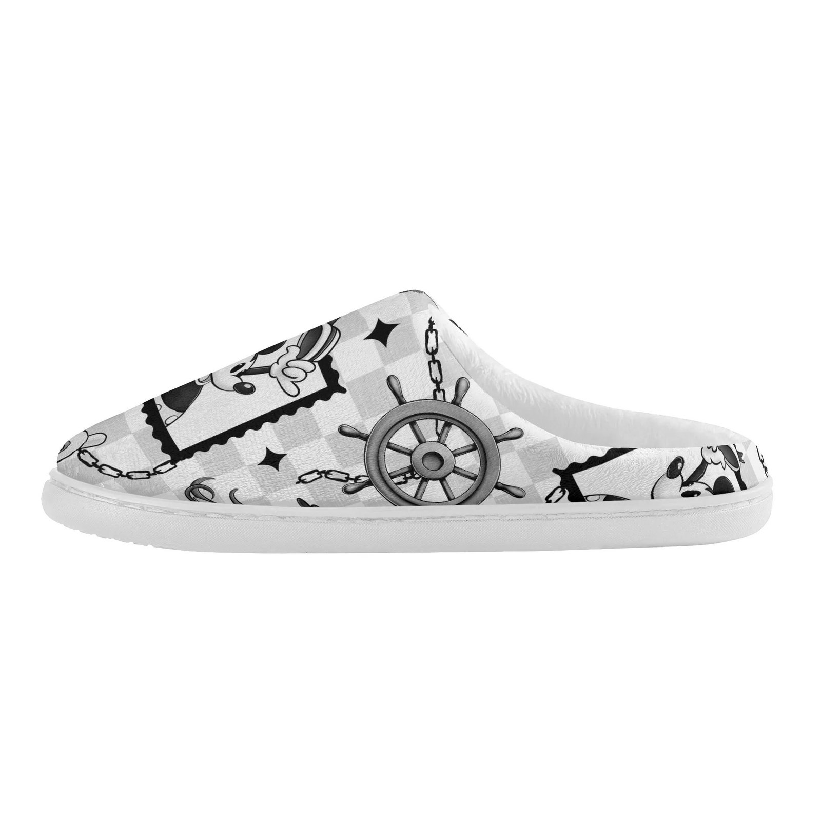 Steamboat Willie Slippers in Black and White - Image 13