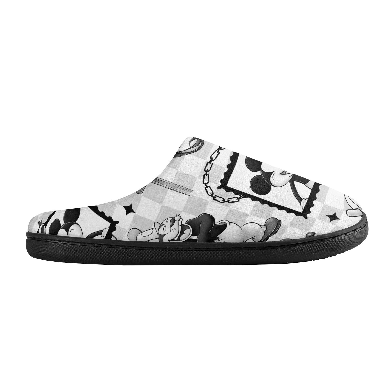 Steamboat Willie Slippers in Black and White - Image 7