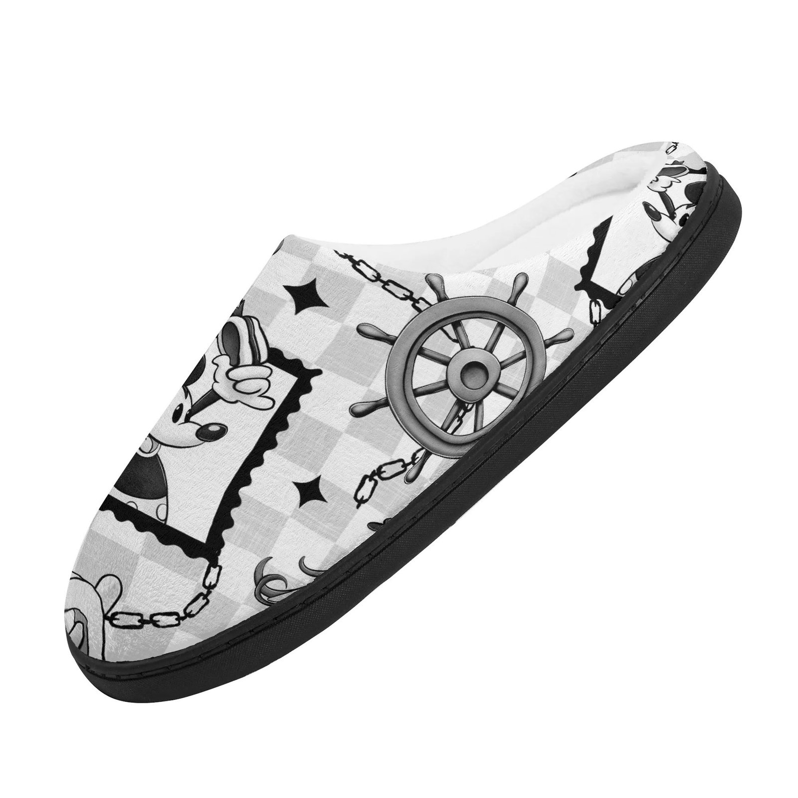 Steamboat Willie Slippers in Black and White - Image 3