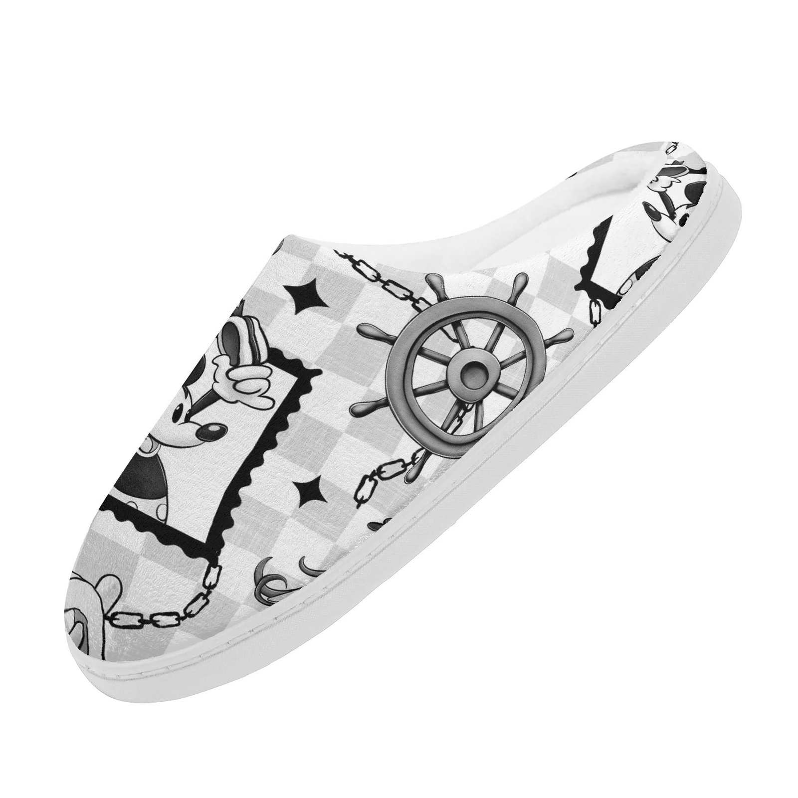 Steamboat Willie Slippers in Black and White - Image 10