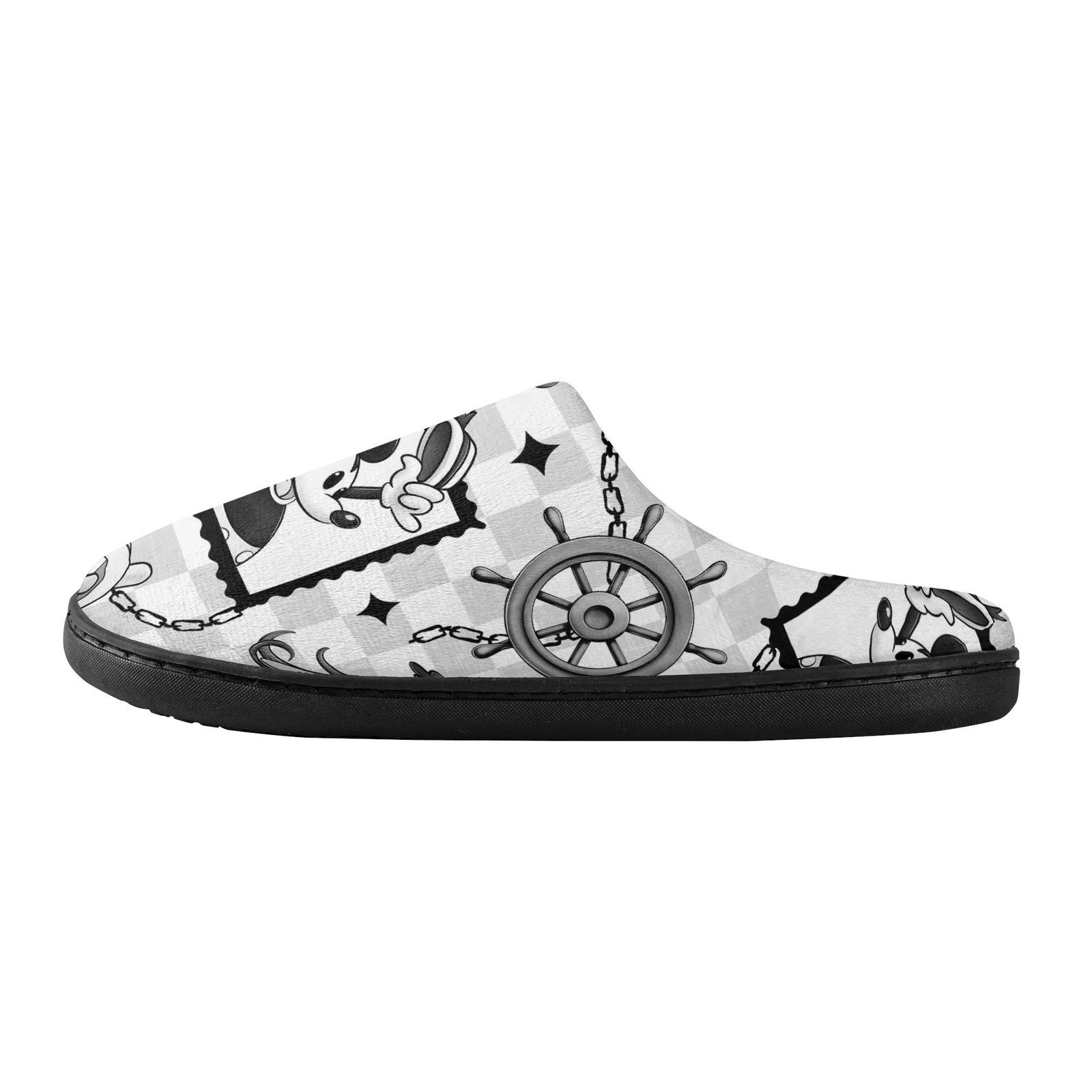 Steamboat Willie Slippers in Black and White - Image 4