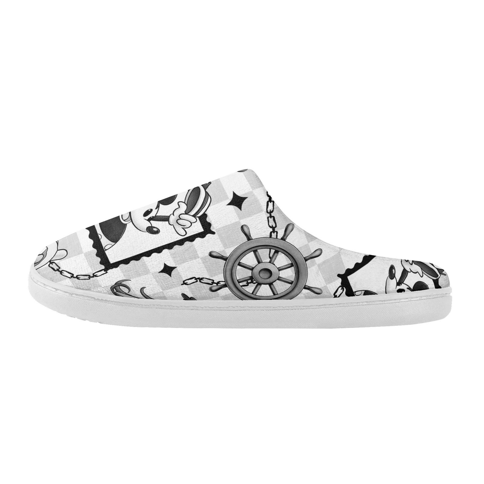 Steamboat Willie Slippers in Black and White - Image 11