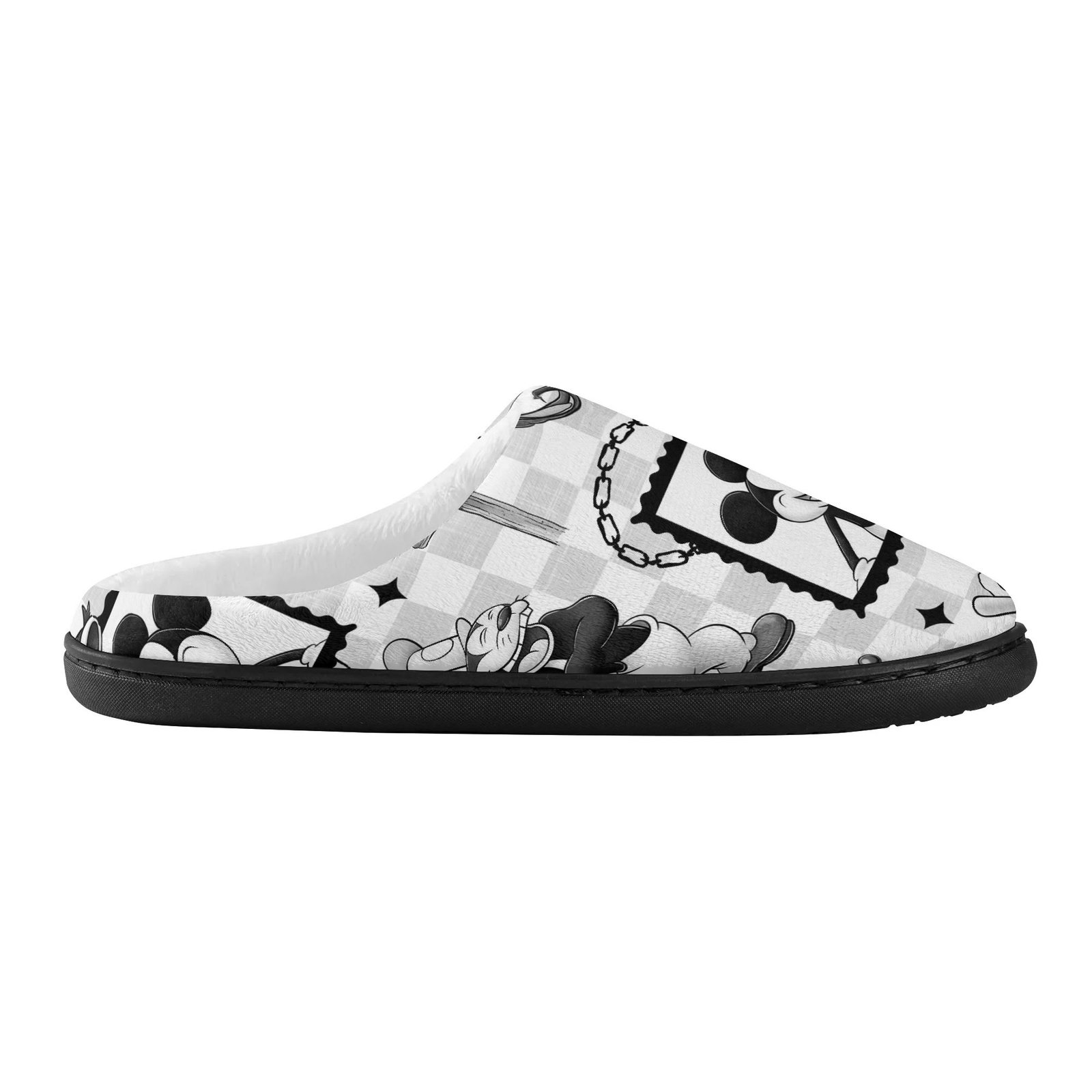 Steamboat Willie Slippers in Black and White - Image 5