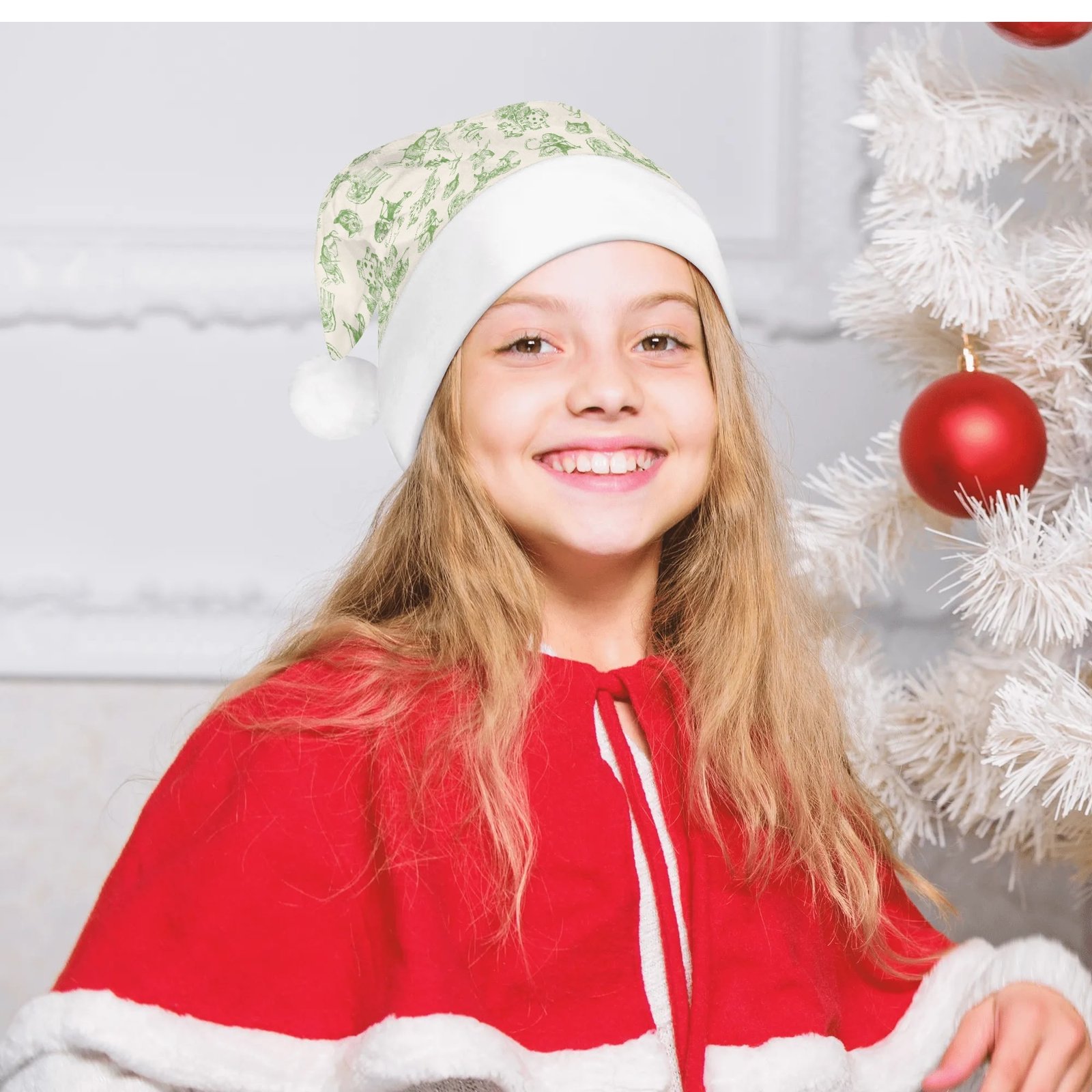 Alice in Wonderland Christmas Santa Hat | Green - Image 5