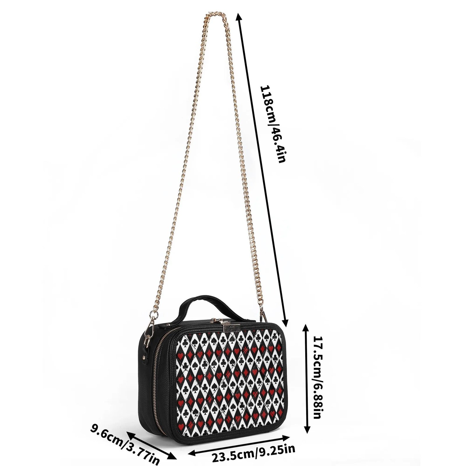 Card Suit Crossbody Bag with Chain Strap - Image 5