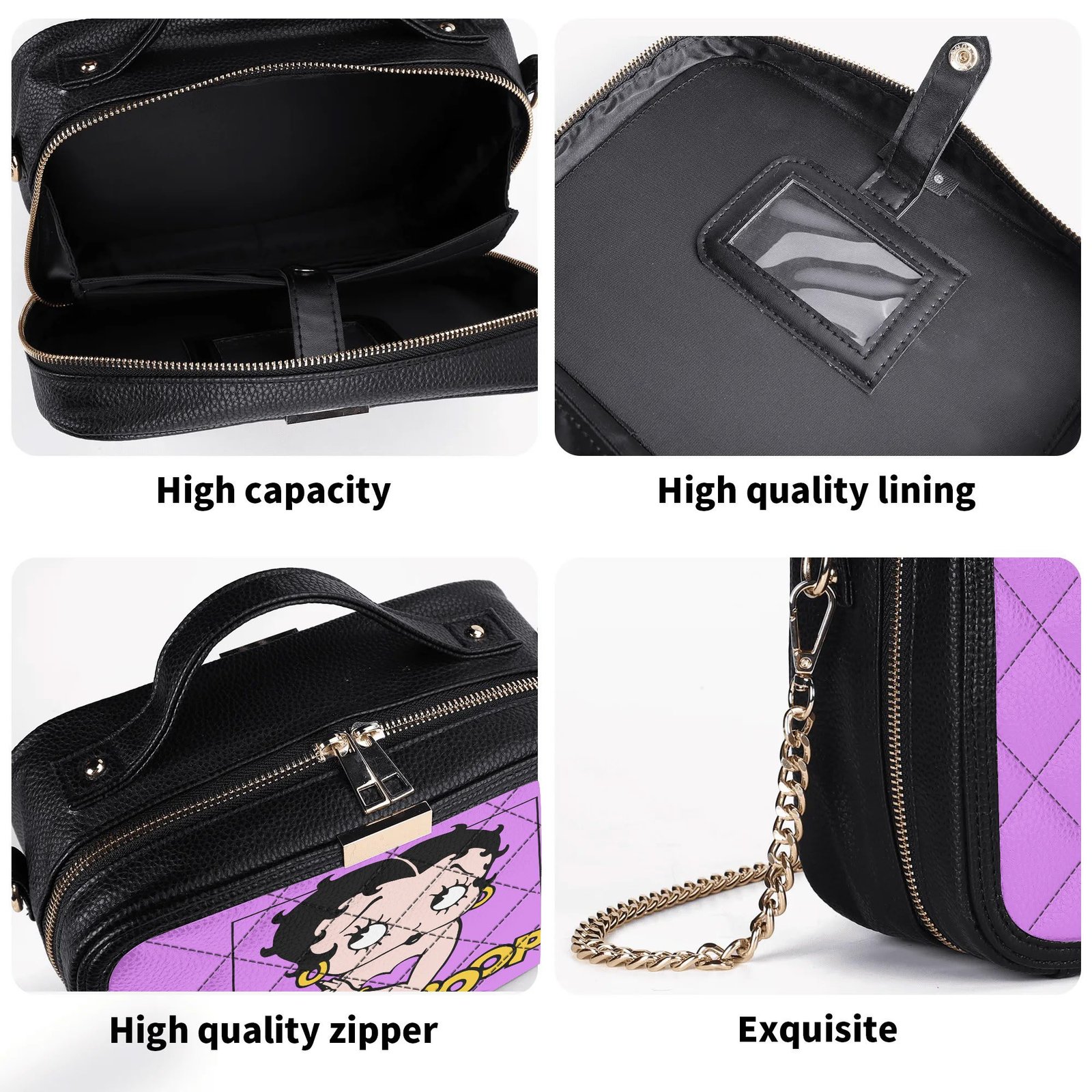 Purple Betty Boop Crossbody Bag - Image 4