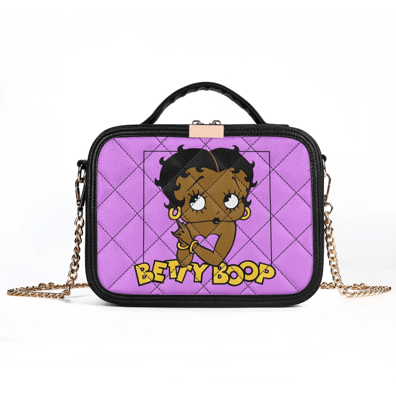 Purple Black Betty Boop Crossbody Bag