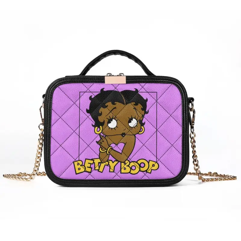 Purple Black Betty Boop Crossbody Bag