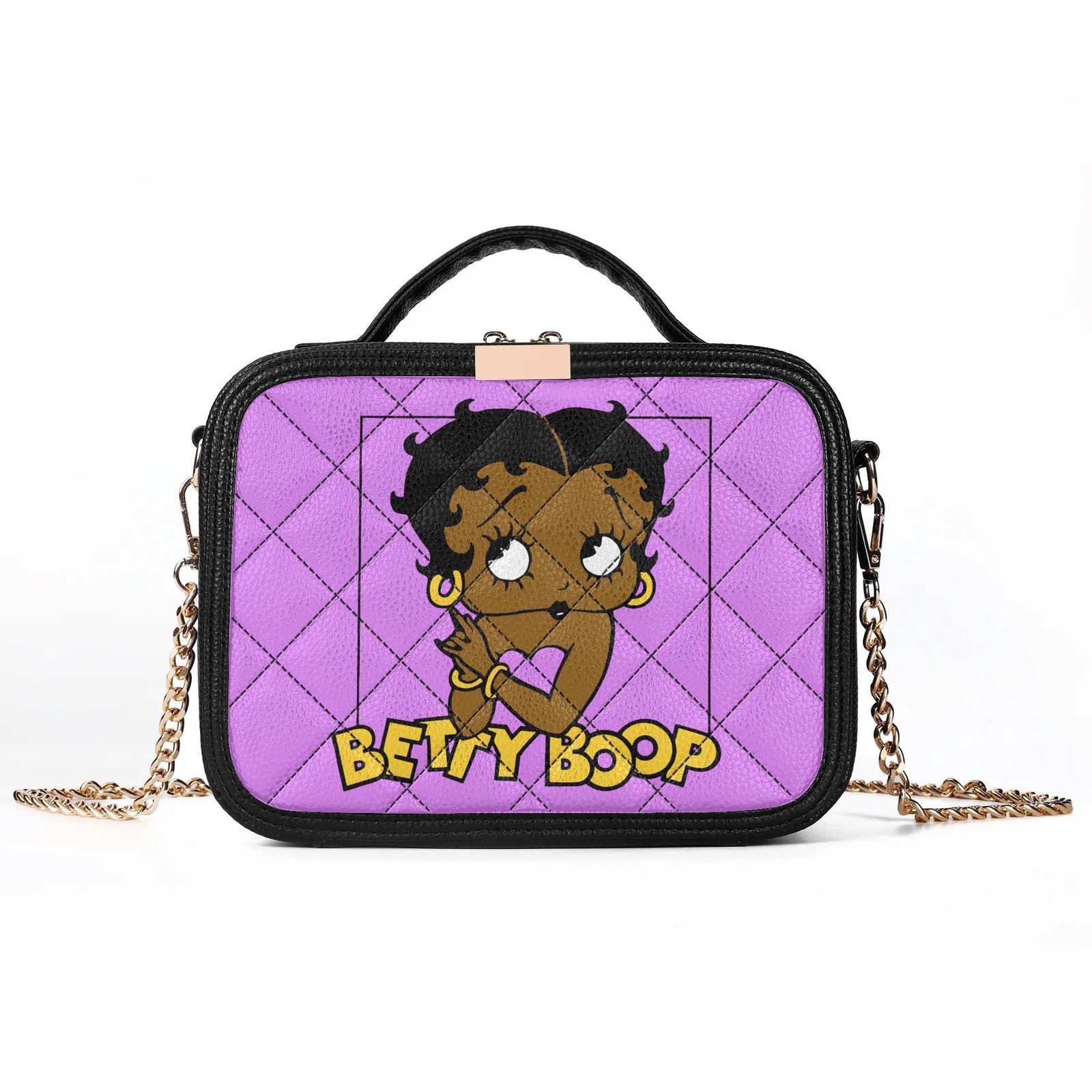 Purple Black Betty Boop Crossbody Bag