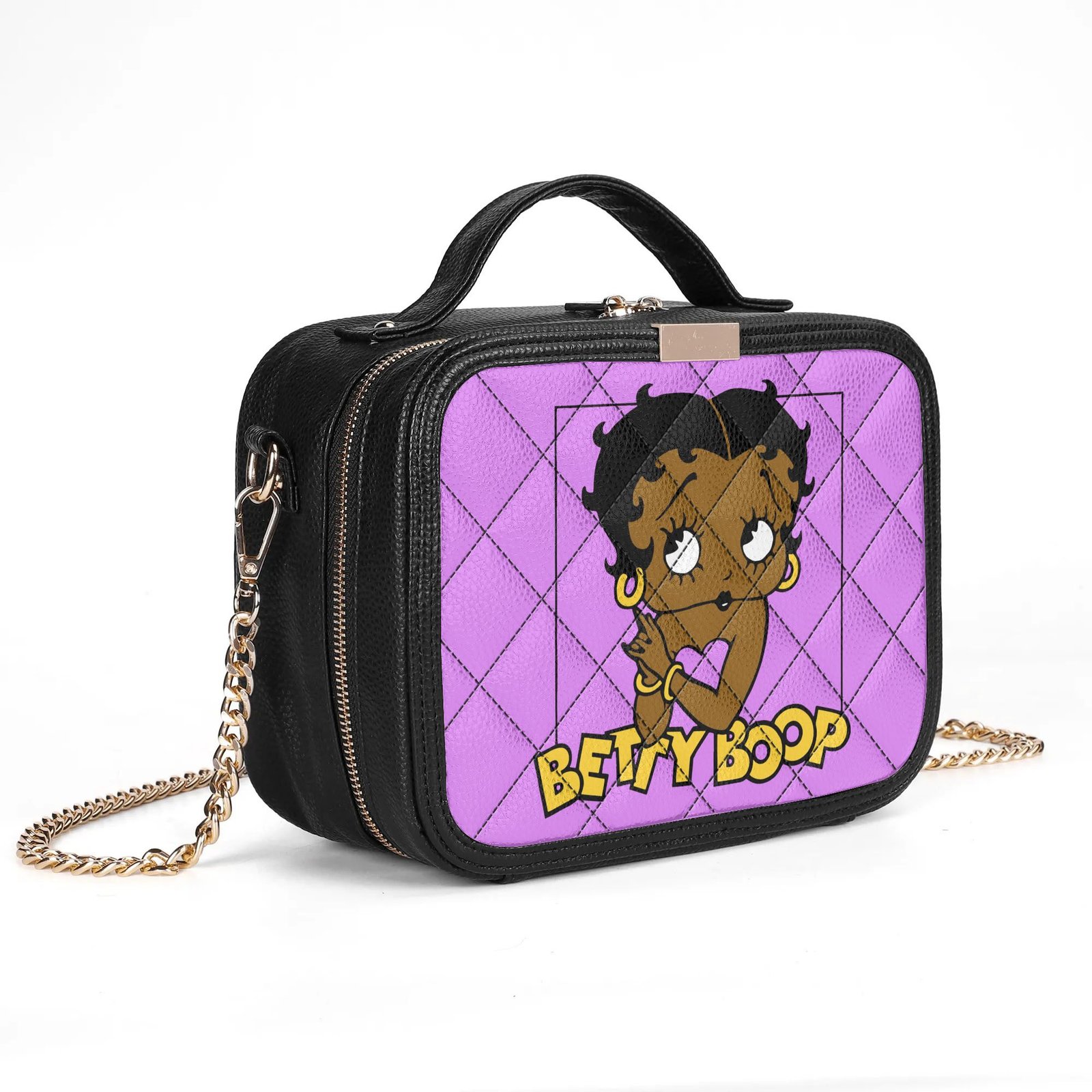 Purple Black Betty Boop Crossbody Bag - Image 3
