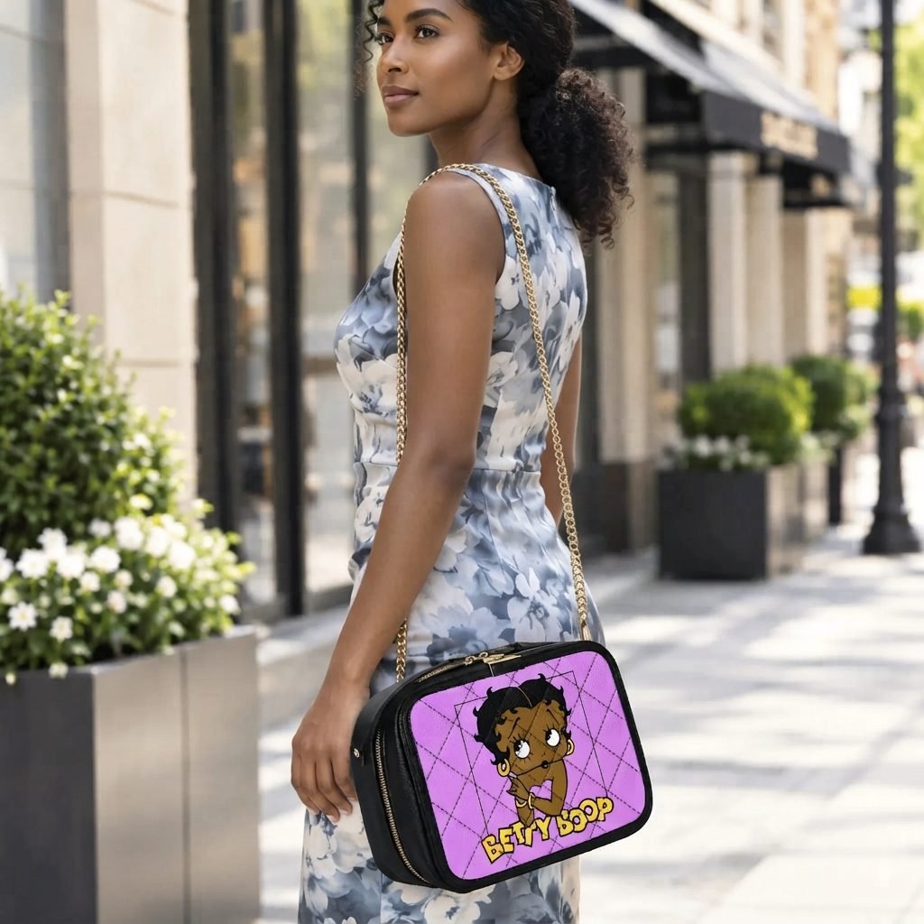 Purple Black Betty Boop Crossbody Bag - Image 9