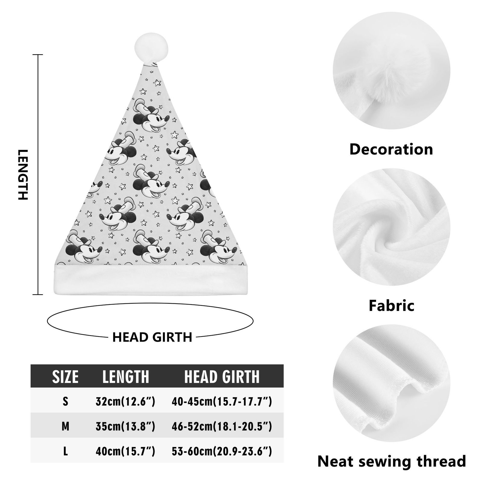 Steamboat Willie Christmas Santa Hat - Image 6