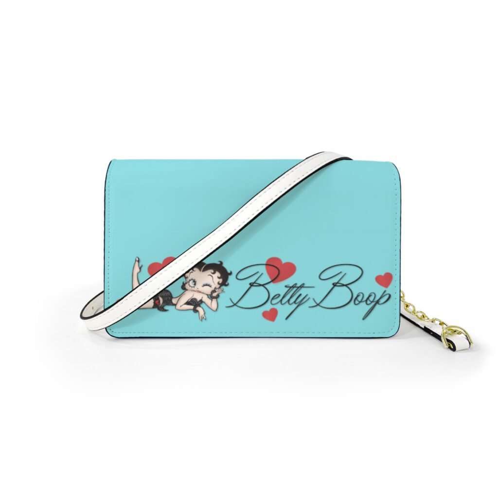 Turquoise Betty Boop Mini Bag with Crossbody Chain