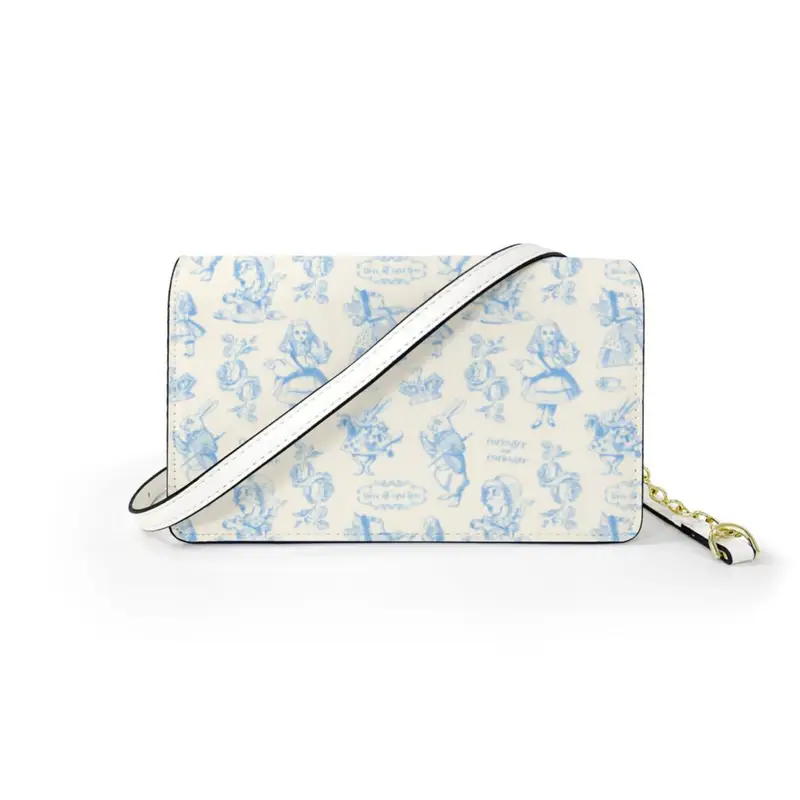 Blue Alice in Wonderland Mini Bag with Crossbody Chain