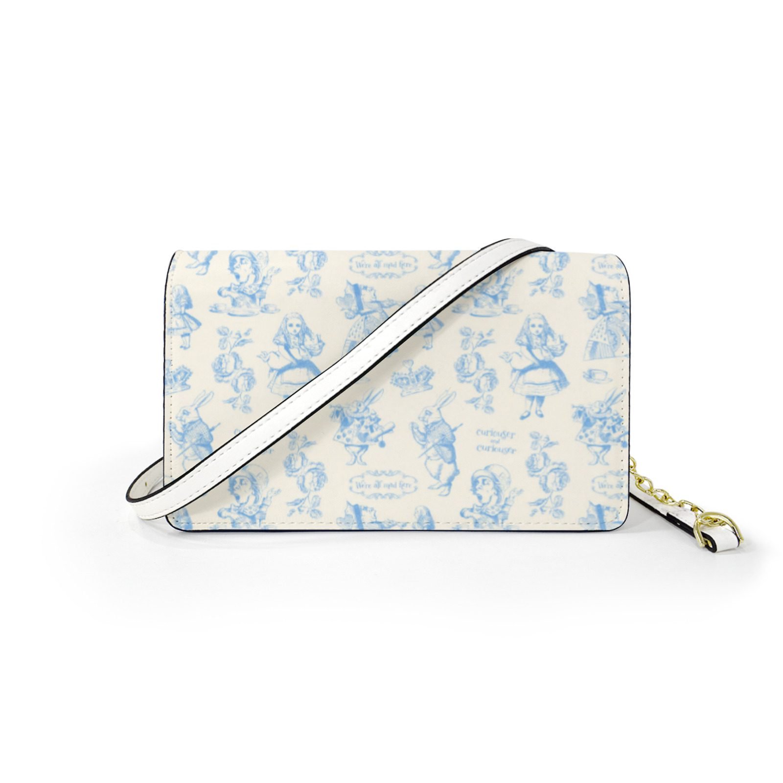 Blue Alice in Wonderland Mini Bag with Crossbody Chain