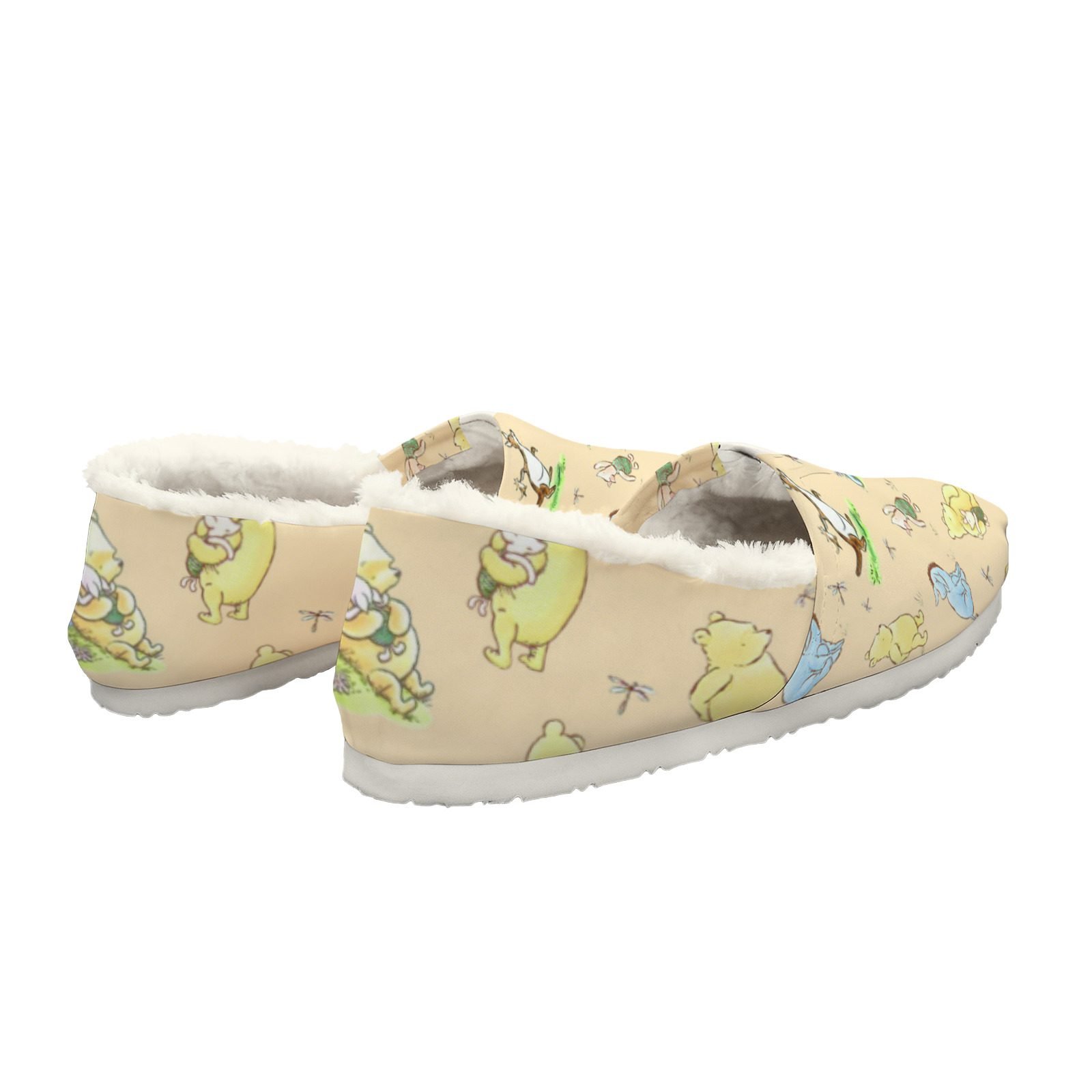 Yellow Fluffy Winnie the Pooh Women's Slip-On Canvas Shoes - Image 2